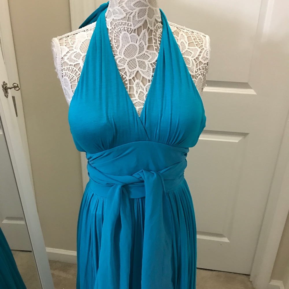 Halter Dress with Self Tie Belt